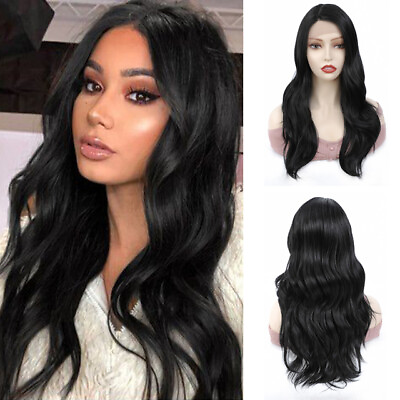 #ad Women Long Wavy Synthetic Wig Heat Resistant Fiber Hair Wigs Daily Cosplay Party $28.37