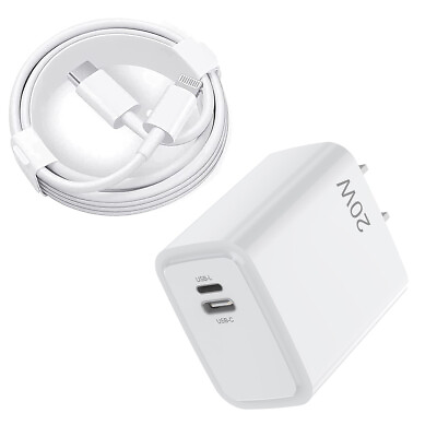 #ad Dual Port Super Fast Charger Type C 20W PD For iPhone 14 13 12 11Pro Max Xs XR 8 $7.43