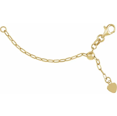 3quot; 14k 1.65mm ADJUSTABLE Paperclip Yellow Gold Lobster Necklace Chain Extender $129.00