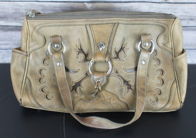 #ad Ariat Brown Leather Handbag Purse Woman Shoulder Bag Tassels Western Cowgirl $80.96