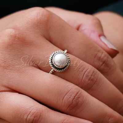 #ad Pearl Ring 925 Solid Sterling Silver Ring Pearl Silver Ring Freshwater Pearl $15.29