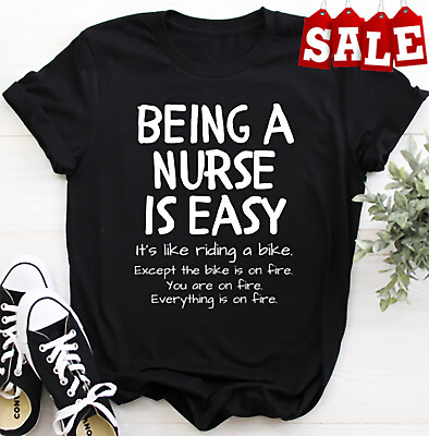 #ad Funny nurse Shirts being a nurse is easy tee shirt RN school graduate Gift $6.50