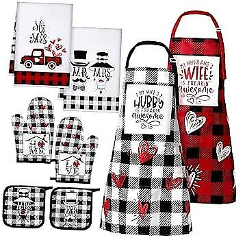 #ad #ad Valentines Day Cooking Gift Sets for Couples Mr and Mrs Aprons Stylish Style $32.45