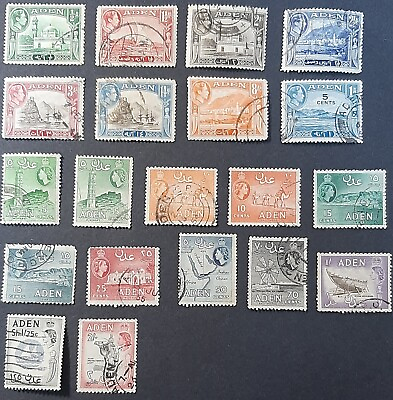 #ad ADE 101 ADEN 1939 1953 MINT USED 20 stamps SG catalogue value £12.73 GBP 3.95