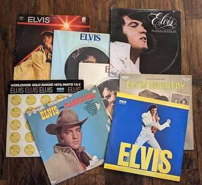 #ad Vintage ELVIS RECORDS Elvis Presley Vinyl Greatest Hits Set of 8 Vinyls $74.95