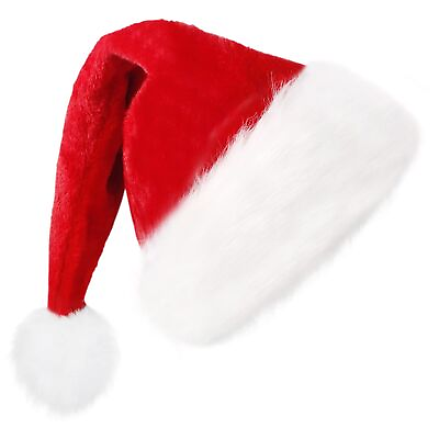 #ad Santa Hat Xmas Holiday Hat for Kids Unisex Velvet Comfort Christmas Hats Ext... $20.62