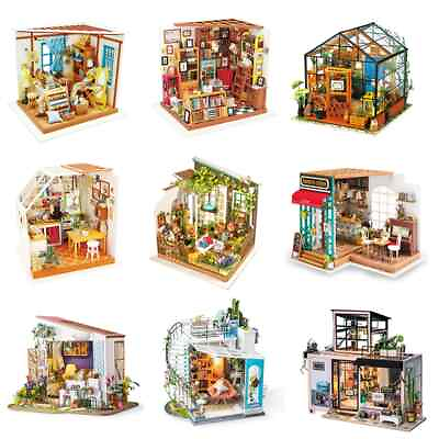 #ad DIY Wooden Miniature Dollhouse 1:24 Handmade Doll House Model Kits Toys Children $85.59