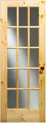 #ad Knotty Pine 15 Lite Interior Glass Door Several Sizes slab or PH. CLOSEOUT $86.00