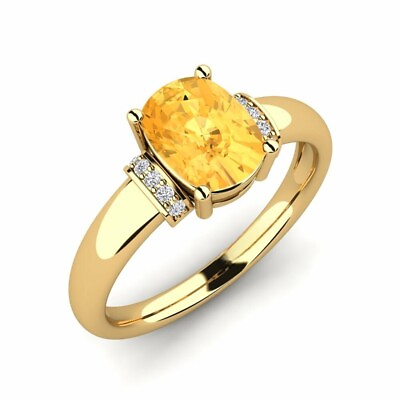 #ad Citrine Cushion 8x6mm Ring With 14kt Yellow Gold Plated For Girls And Woman#x27;s $38.50
