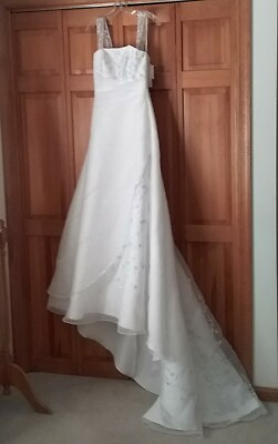 #ad NWT David#x27;s Bridal V9302 Beaded Crinoline Wedding Dress Size 4 $599 Free Ship $299.99