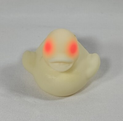 #ad Ghost Rubber Duck Red eyes Water Toy Decor For Car Gag Gift Alien Sci fi $5.00
