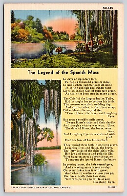 #ad #ad Legend Spanish Moss Poem Multi View Waterfront Asheville Post Card VNG Postcard $12.00