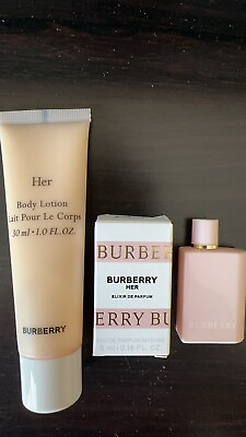 #ad #ad NEW Burberry HER Womens 2pc Gift Set 0.16Oz 5ML EDP 1Oz 30ML Body Lotion $39.95