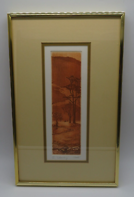 #ad VTG Etching Trees on River bed titled Reaching by Tuttle Signed Numbered 147 350 $75.00