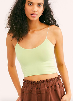 #ad NEW Free People Intimately Skinny Strap Brami Cami Top in Fern XS S $28 FF 209 $18.00