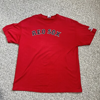 #ad VINTAGE 2004 Red Sox Curt Schilling Red World Series Jersey T Shirt XXL MLB $22.29