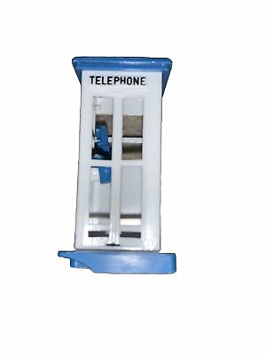 #ad Plasticville O S Scale Telephone Booth White Blue 2in Tall $5.24