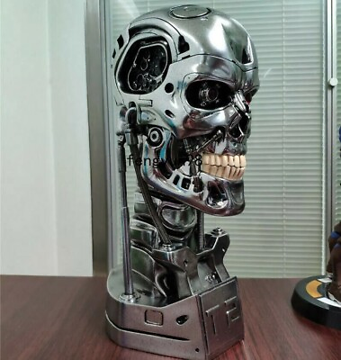 #ad 1 1 Terminator T800 Bust Statue T2 Head Sculpture Resin Model Statue Collection $255.00