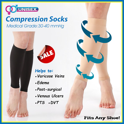 #ad Nursing Calf Sleeve 30 40 mmHg Compression Men Treatment Swelling Varicose Veins $20.45