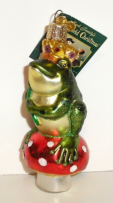 #ad 2015 FROG PRINCE OLD WORLD CHRISTMAS BLOWN GLASS ORNAMENT NEW W TAG $14.99