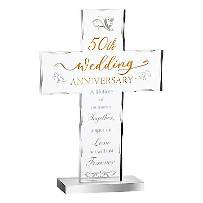 #ad 50th Anniversary Wedding Acrylic Standing Cross 50 Year Anniversary for Coupl... $17.39