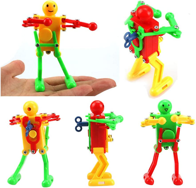 #ad 5 Pcs Funny Spring Wind Up Dancing Walking Robot Toy for Kids Robot Playset ... $10.99