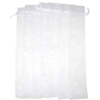 #ad 50PCS Drawstring Organza Bags Small White Gift Bags Handheld Fan Foldable $10.79