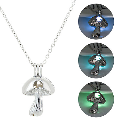 Gift Women Luminous Mushroom Pendant Necklace Chain Jewelry Tree For Party $5.98