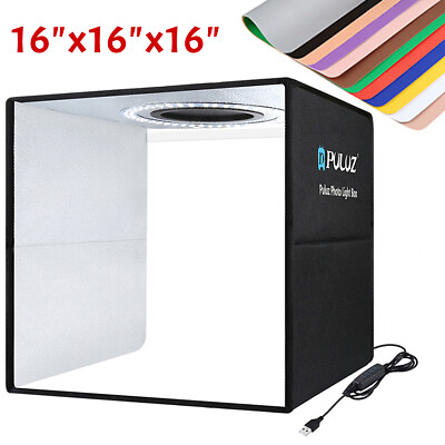 #ad 16quot; LED Photo Studio Light Box Portable Folding Photography Shooting Tent Kit $35.99
