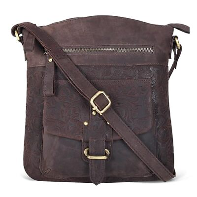 #ad Real Genuine Leather Crossbody Bags for Women Medium Size Cross body Brown $79.10