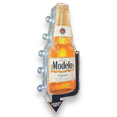 #ad Modelo LED Sign Double Sided 25quot; Beer Bottle and Arrow Shaped Battery Operated $64.99