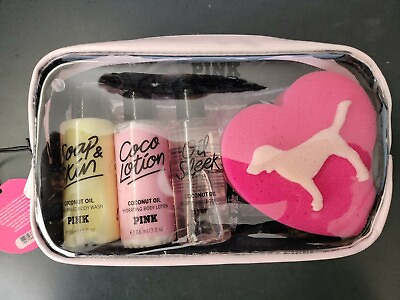 #ad Victoria#x27;s Secret Pink Coconut Oil Mini Body Care Gift Set NEW $26.00