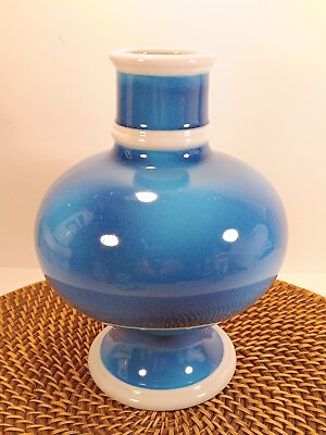 #ad 1960s Mancioli Raymor Italian Cramic Glaze Blue Monochrome Figural Floral... $80.99