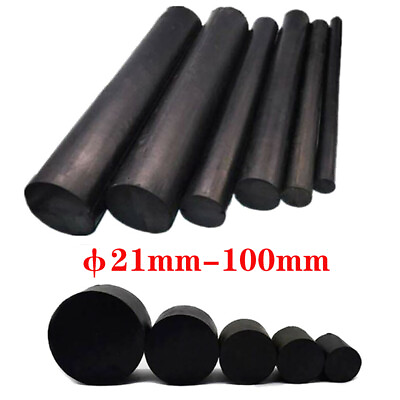#ad Black Solid Natural Rubber Round Rods Rod Materials Dia 21 150mm 40 500mm long $110.69