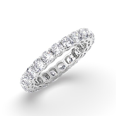 #ad E VS Lab Grown Cushion Cut Diamond Full Eternity Ring in 18K White Gold $1195.10