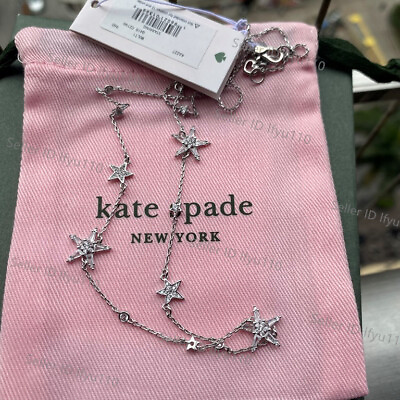 #ad #ad NWT Kate Ks Spade Starring Star Scatter Necklace Silver Crystal pave $27.99