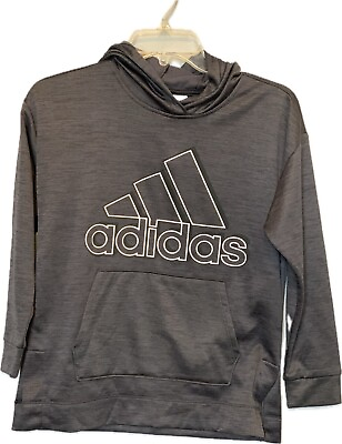 #ad Youth Adidas Large 14 Adidas hoodie sweatshirt Heather Gray $12.99