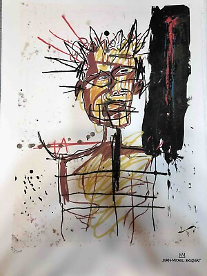 #ad Jean Michel Basquiat Lithography Off Set CM 50x70 With Certificate Of Genuine $106.52