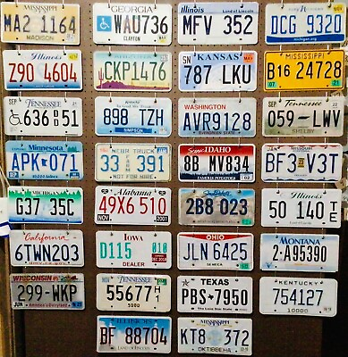 #ad Large lot of 30 old colorful license plates bulk many states low shipping $89.99