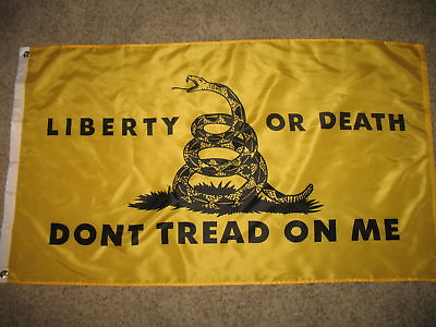 #ad 3x5 Ft LIBERTY OR DEATH Gadsden DONT TREAD ON ME Tea Party Flag 100D $9.88