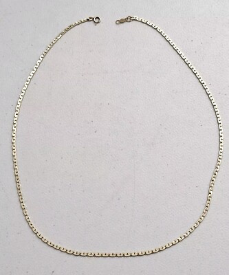 #ad Vintage 14K Yellow Gold 2mm Serpentine Link 15 1 2quot; Necklace 5.2 Grams $299.99