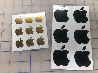 #ad Set of 9 Small Apple logo Vinyl Decals Phone Laptop Car Window Stickers $2.99