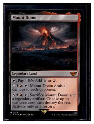 #ad MTG Magic Lord of the Rings #258 Mount Doom Mythic Rare Qty $4.99