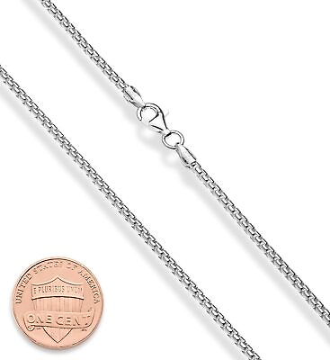 #ad Long Solid Necklace 925 Sterling Silver Round Box Chain Women Men Jewelry 30 in $84.00