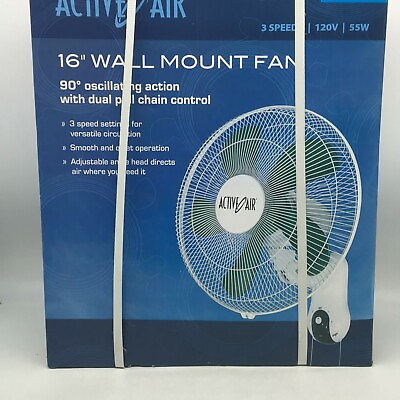 #ad Hydrofarm Active Air ACF16 Wall Mount Electric 90 Degree Oscillating Fan $54.95