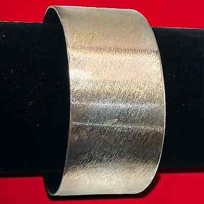 #ad Textured Silver Tone Cylinder Bangle 3 Inch Wide Bracelet $34.99