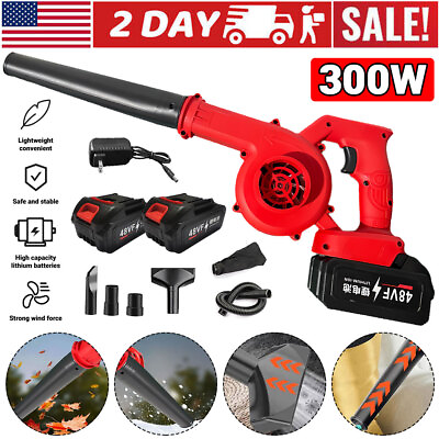 #ad #ad 48VF Cordless Leaf Blower Electric Mini Air Lightweight Handheld With 2 Battery $40.99