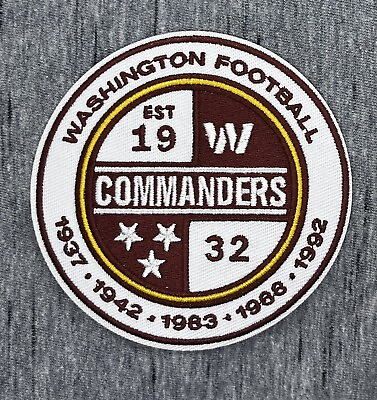 #ad WASHINGTON COMMANDERS EMBROIDERED IRON ON PATCH 3.5” DIAMETER FREE SHIPPING $4.99
