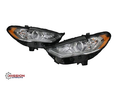 #ad For 2017 2020 Ford Fusion Headlight Halogen W LED DRL Left Right W Bulbs $195.00