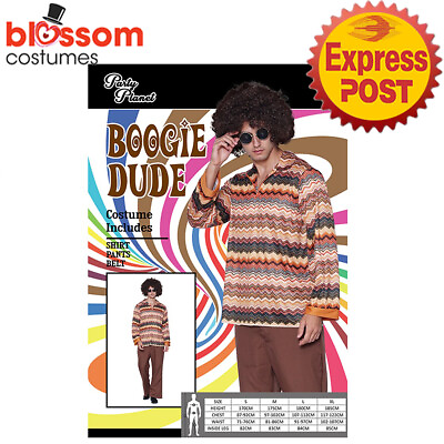 #ad CA2940 Boogie Hippie Mens 60#x27;s 70#x27;s Disco Peace Groovy Party Dress Up Costume AU $37.95